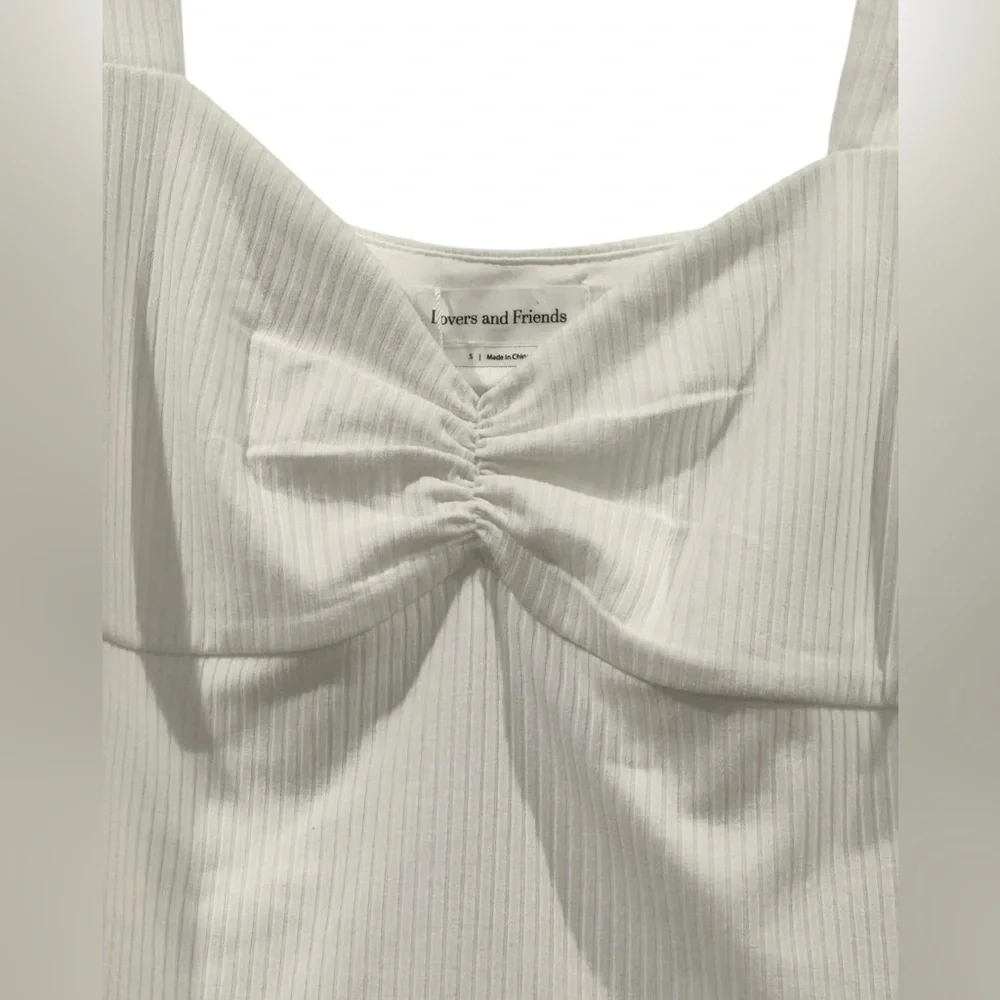 New W/ Tags Women’s Lovers And Friends White Lana Ribbed Crop Top: Size Small - Picture 4 of 13